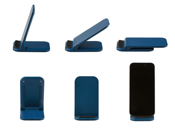 Беспроводное зарядное устройство «Foldy», 15 Вт, Цвет темно-синий