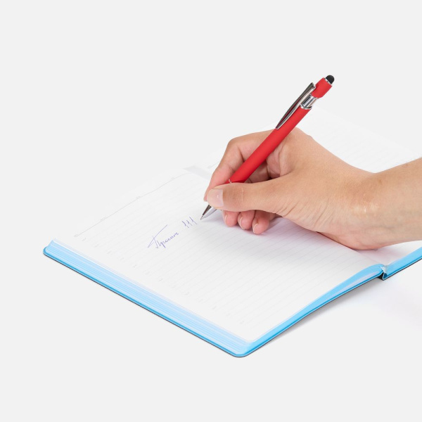 Ручка шариковая Pointer Soft Touch со стилусом, красная, 14,3х1 см