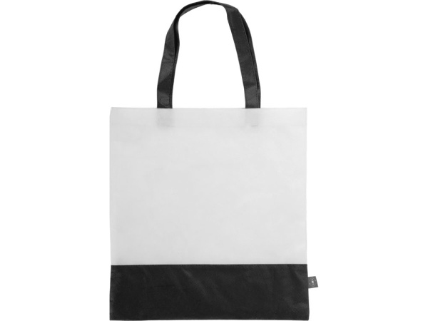 Сумка-шоппер двухцветная Reviver из нетканого переработанного материала RPET, Цвет черный