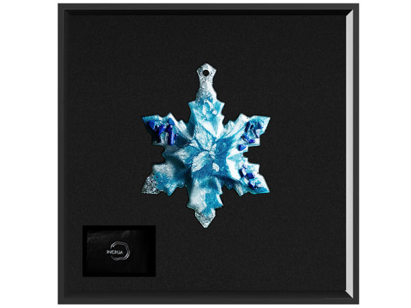 Елочная игрушка Снежинка, Цвет Содалит (голубой)