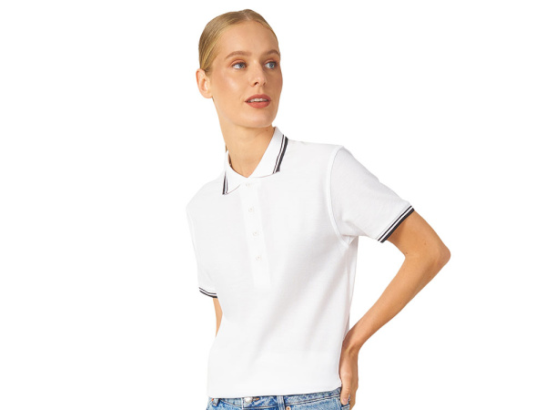 Рубашка поло "Erie" женская, Размер XL, Цвет белый/черный