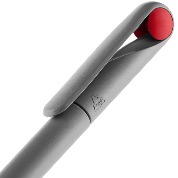 Ручка шариковая Prodir DS1 TMM Dot, серая с красным, 14х1,1 см