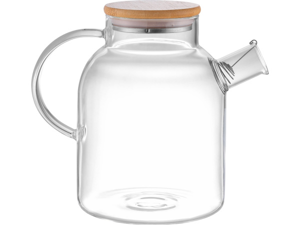 Стеклянный чайник с бамбуковой крышкой «Sencha M», Цвет прозрачный