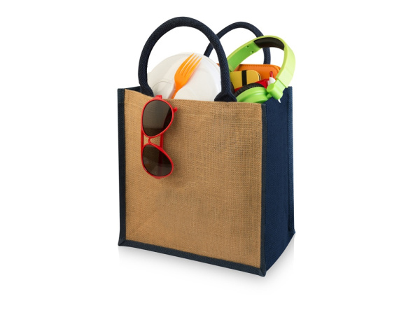 Сумка подарочная «Hindy», 280 г/м2, Цвет натуральный, темно-синий