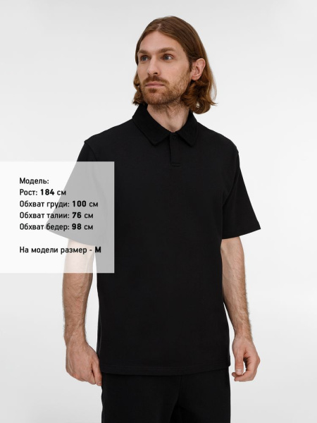 Рубашка поло унисекс Tiimi, черная, XS–XXL