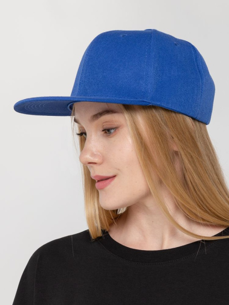 Бейсболка Snapback с прямым козырьком, ярко-синяя, 56-58