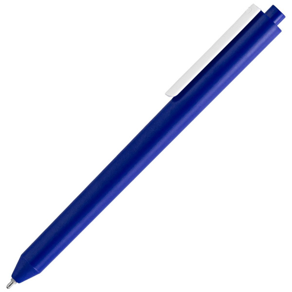 Ручка шариковая Pigra P03 Mat, темно-синяя с белым, 14x1,1 см