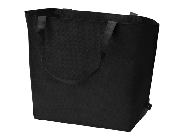 Сумка Reviver с донной складкой из нетканого переработанного материала RPET, Цвет черный