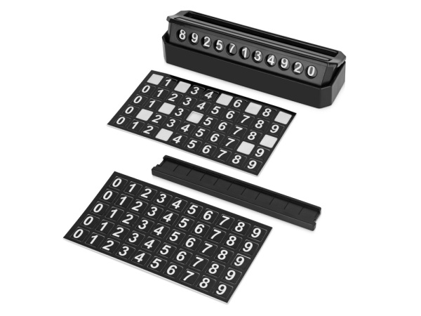 Табличка «Tempark» с номером телефона для временной парковки, Цвет черный