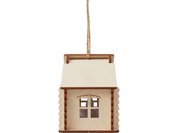 Деревянная подвеска на елку с подсветкой «Lumihut», Цвет натуральный
