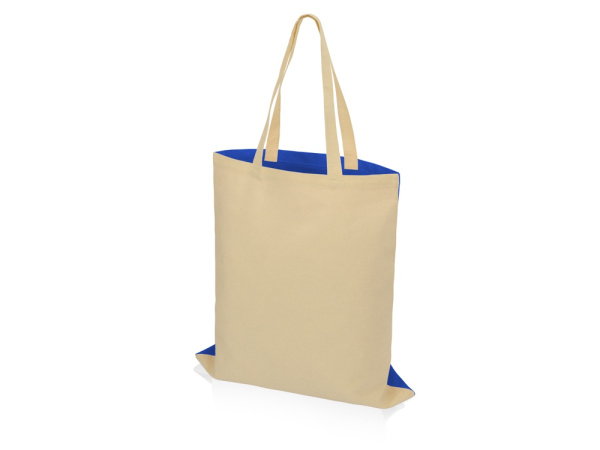 Сумка для шопинга «Twin» двухцветная из хлопка, 180 г/м2, Цвет синий/натуральный