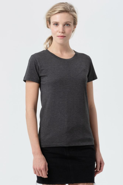 Футболка женская Regent Fit Women, черный меланж, S–XXL