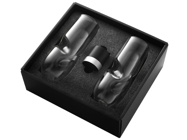 Набор из двух бокалов и пробки для шампанского «Bubbly Bliss», Цвет черный, прозрачный