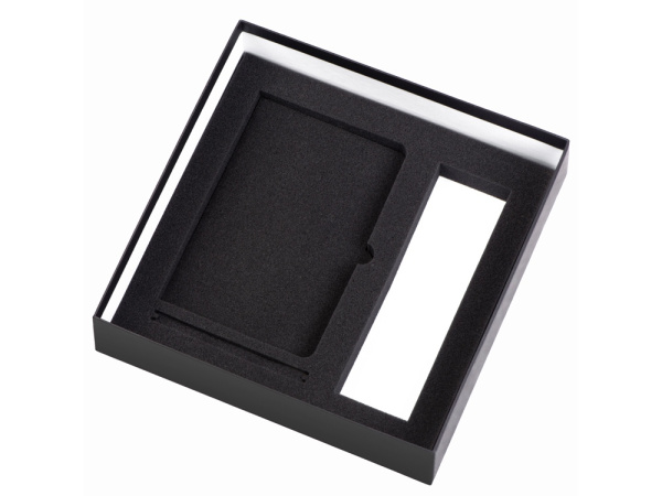 Подарочный набор "Color it" с блокнотом, металлической ручкой и термосом, Размер магнитная обложка, Цвет черный