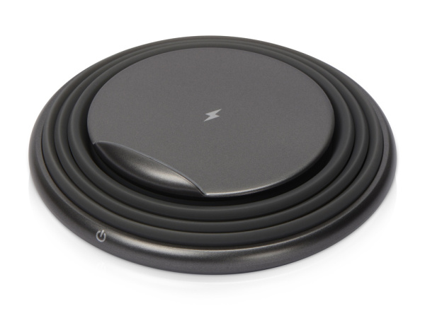 Беспроводное зарядное устройство «Hybrid» с ночником , Цвет серый