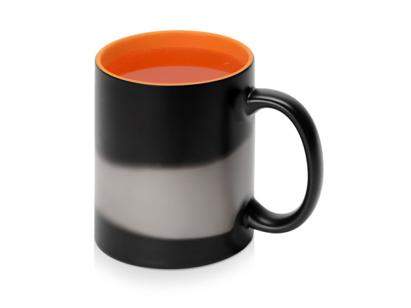Кружка-хамелеон «Surprise» матовая, Цвет черный матовый/оранжевый глянцевый