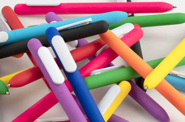 Ручка шариковая Swiper Soft Touch, неоново-оранжевая с белым, 14,3x1,0 см