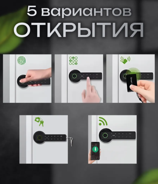 Умный электронный замок - ручка на дверь с паролем и отпечатком пальца