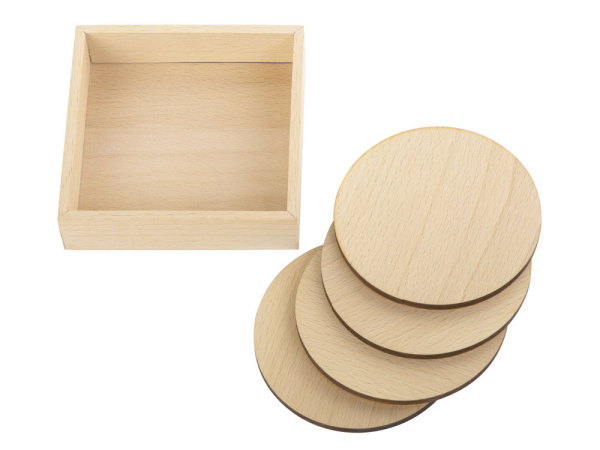 Набор круглых костеров на подставке «Drink», Цвет натуральный