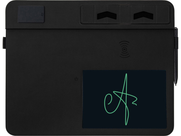 Многофункциональный коврик для мыши «Multi Pad» с беспроводной зарядкой и LCD экраном, 10 Вт, Цвет черный