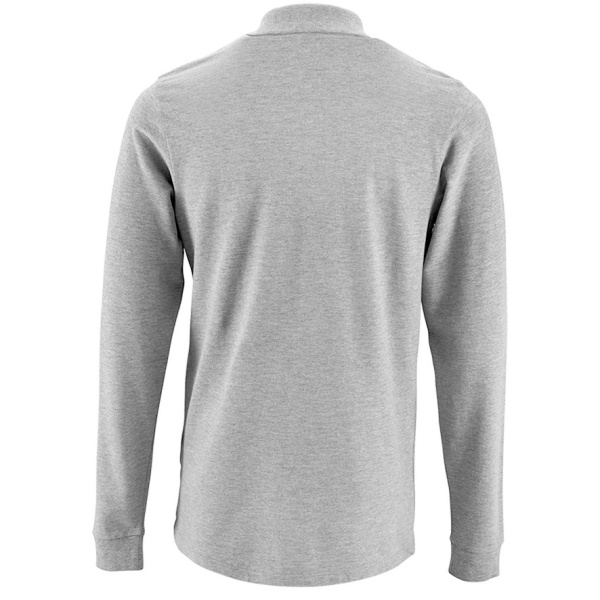 Рубашка поло мужская с длинным рукавом Perfect LSL Men, серый меланж, S–3XL