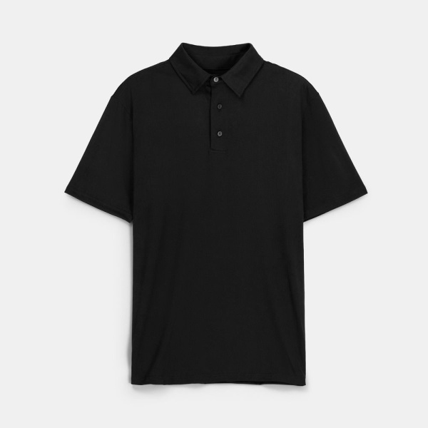 Рубашка поло унисекс Senti, черная, XS–4XL