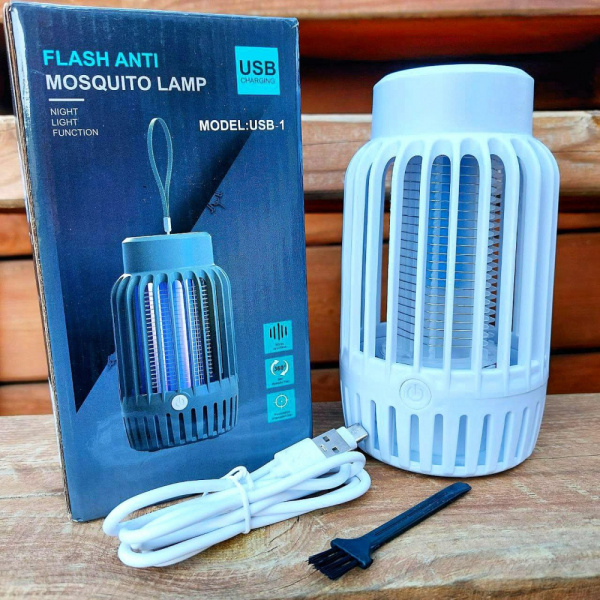 Антимоскитная лампа - ловушка для насекомых Flash Anti Mosquito lamp USB-1 (2 режима лампы, режим ловушки