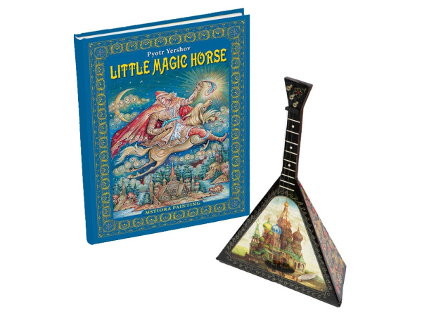 Подарочный набор «Музыкальная Россия»: балалайка, книга «Конек - горбунок», Цвет синий, коричневый