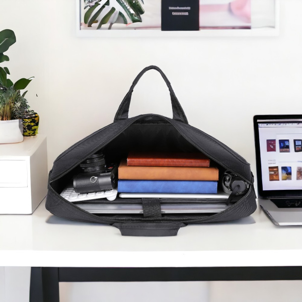 Сумка для ноутбука 17.3"  Large, черный / Крепление для чемодана, уплотненное дно