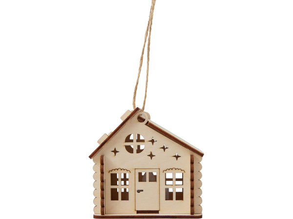Деревянная подвеска на елку с подсветкой «Lumihut», Цвет натуральный