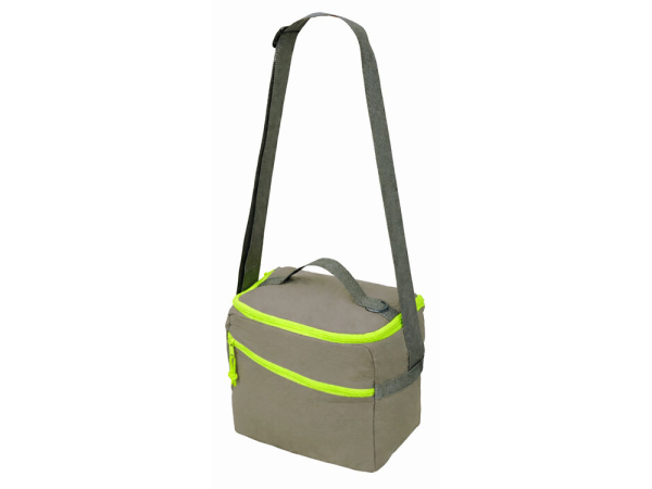 Изотермическая сумка-холодильник «Neo Classic» c контрастной молнией, Цвет серый/зеленое яблоко