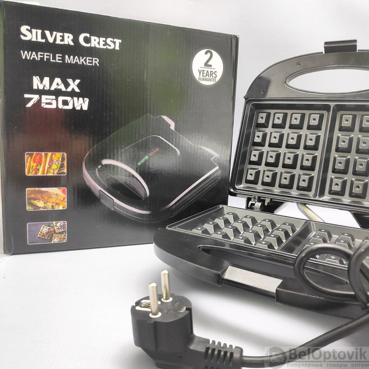 Вафельница электрическая Silver Crest Waffle Maker SC-608 750W (бельгийские  вафли, венские вафли) (арт: to-12686) от 920 ₽ рублей оптом в Москве