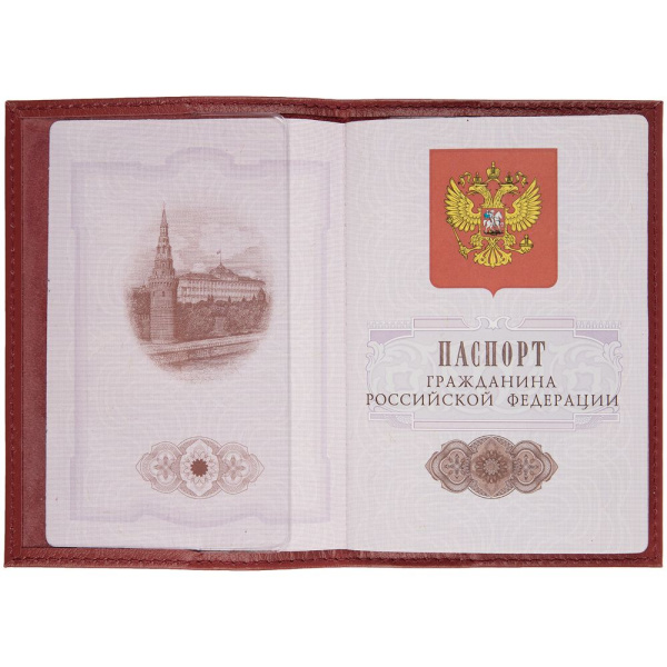 Обложка для паспорта Top, красная, 13,8х9,5 см