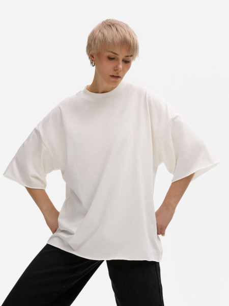 Футболка унисекс оверсайз T1, молочно-белая, XS–XXL