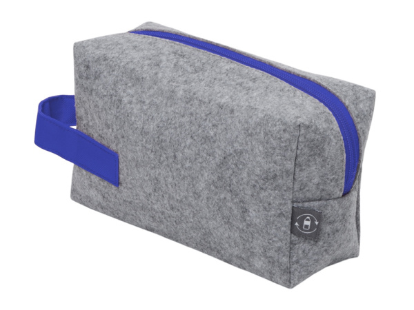 Косметичка из РПЕТ фетра с ручкой «Felt», Цвет серый, синий