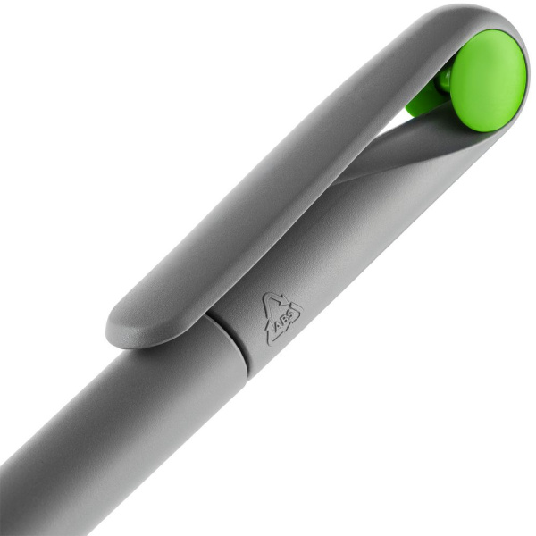 Ручка шариковая Prodir DS1 TMM Dot, серая с ярко-зеленым, 14х1,1 см
