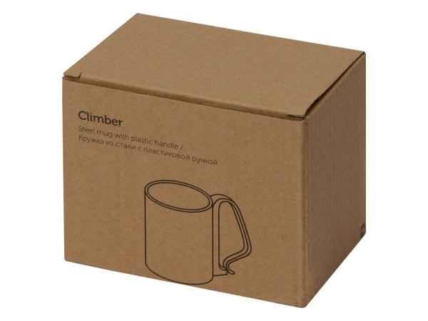 Стальная кружка с двойными стенками «Climber», Цвет серебристый/черный