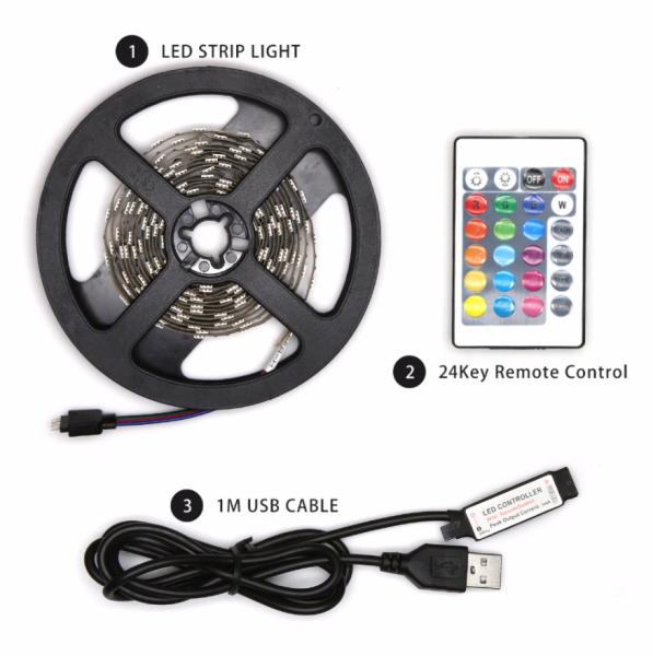 Комплект светодиодной подсветки для домашнего кинотеатра TV LED STRIP 16 colors (3 метра,20 режимов