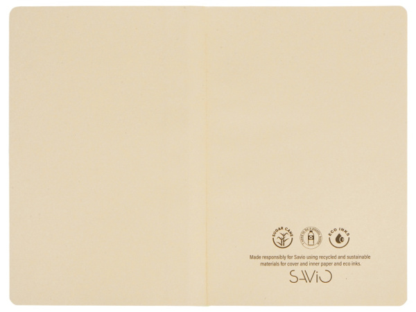 Блокнот А5 из переработанного тростника и RPET «Adiantum», Цвет красный/бежевый