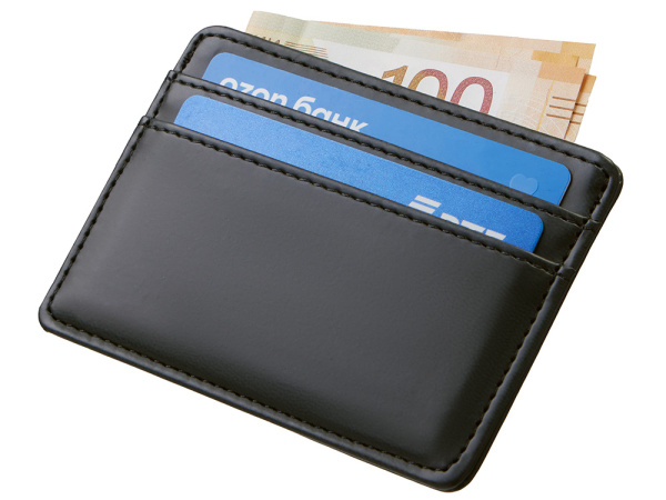 Картхолдер для двух карт и наличных денег с зажимом «Crave», Цвет черный