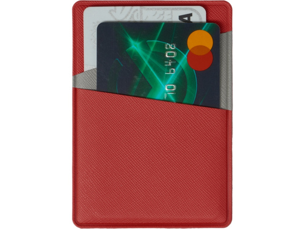 Картхолдер на 3 карты вертикальный «Favor», Цвет красный/серый