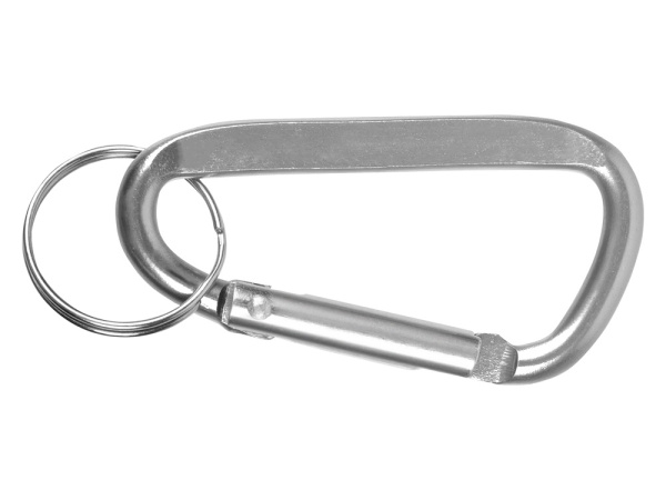 Брелок-карабин из переработанного алюминия «Alumina», Цвет серебристый