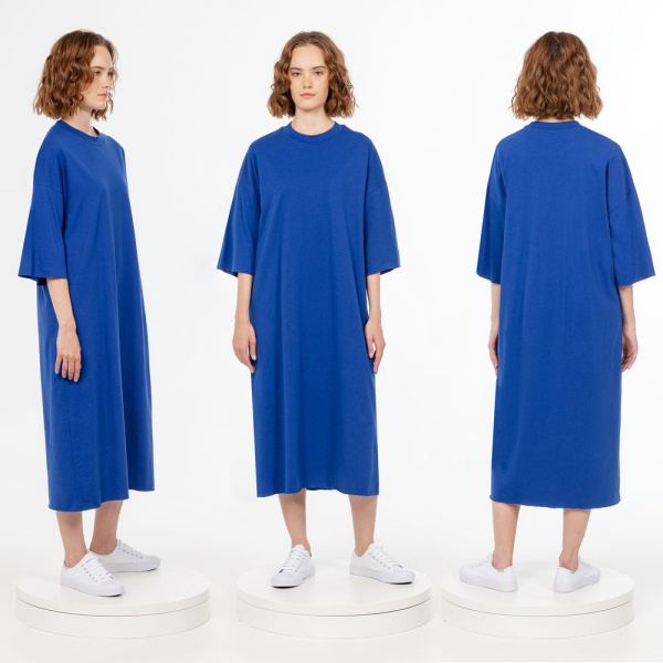 Платье D2, синее, XS–XXL