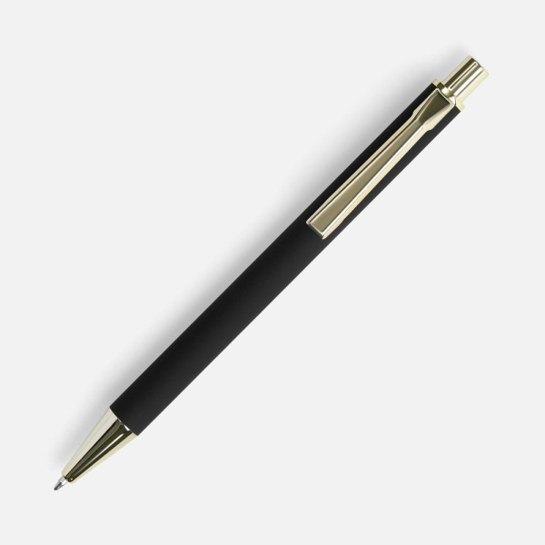 Ручка шариковая Lobby Soft Touch Gold, черная, 14,5х1 см