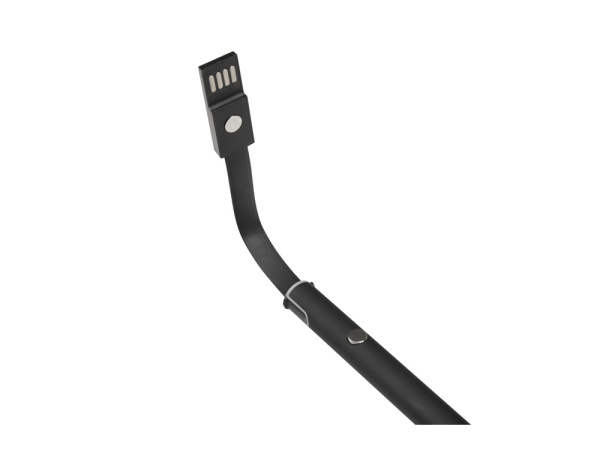 Ручка металлическая шариковая «Connect» с кабелем USB 2 в 1, Цвет черный