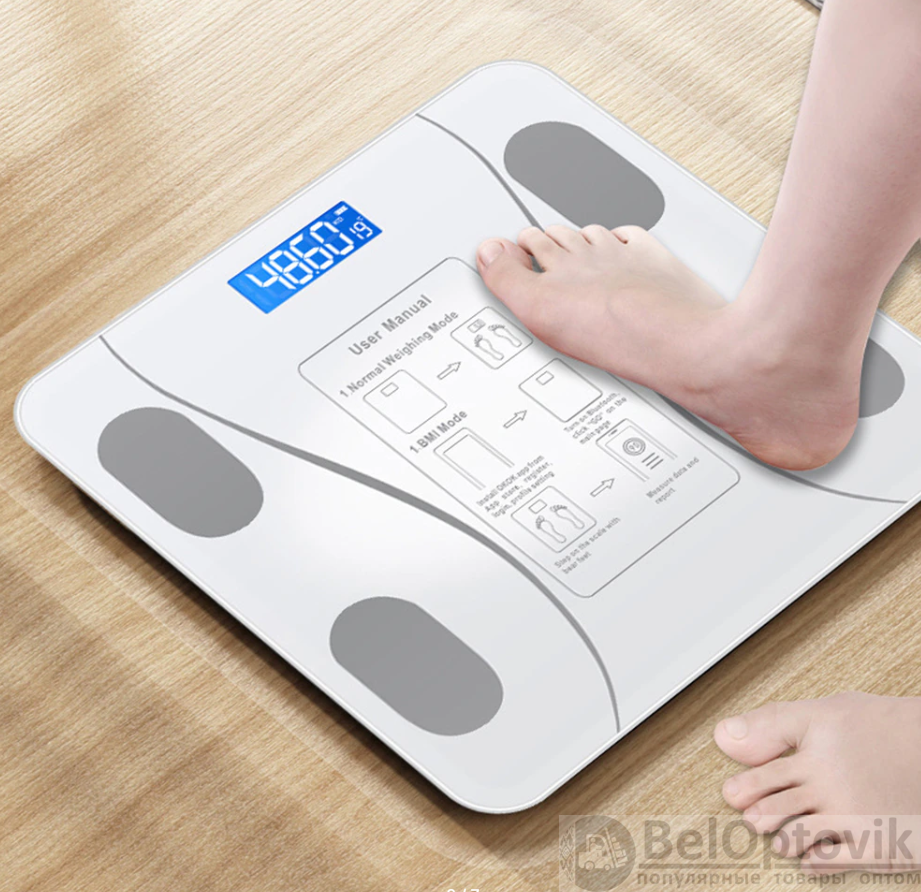 Умные напольные весы Bluetooth Smart Scale (12 показателей тела) / Весы с  приложением до 180 кг. (арт: TDA-1024) от 365 ₽ рублей оптом в Москве