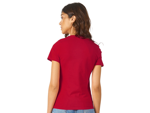 Футболка "Heavy Super Club" женская с V-образным вырезом, Размер S, Цвет красный