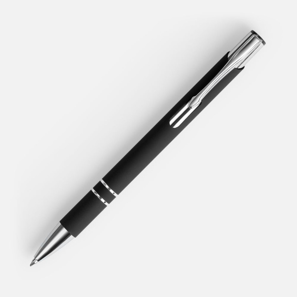 Ручка шариковая Keskus Soft Touch, черная, 13,7х0,8 см