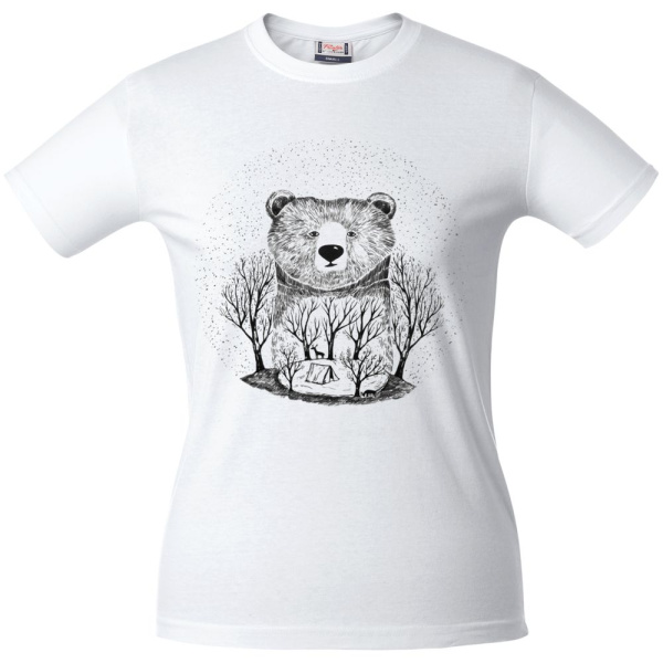 Футболка женская Bear, белая, S–XL