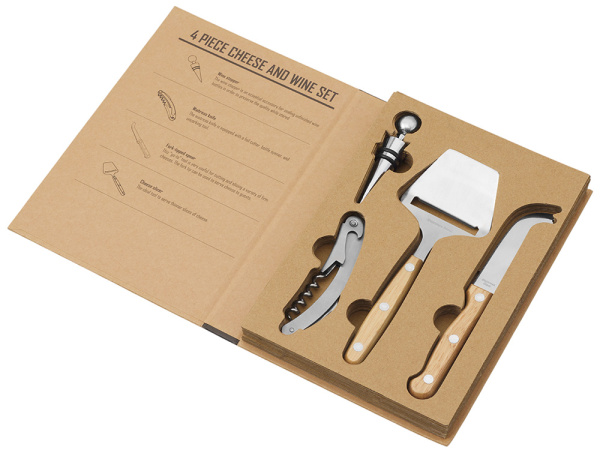 Подарочный набор для вина и сыра «Reze», Цвет натуральный/серебристый